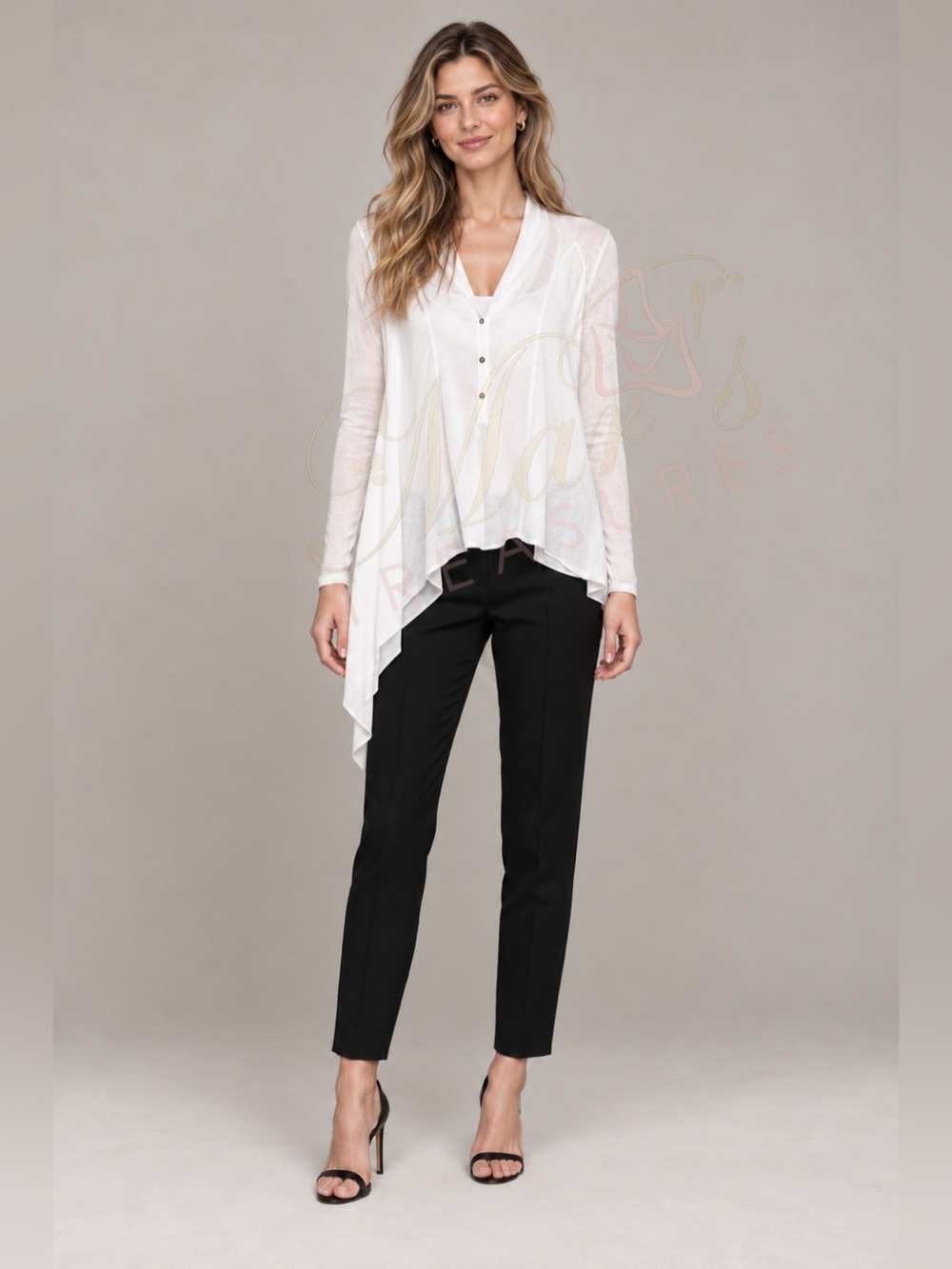 NWT Helmut Lang Lush Voile Drape Front Blouse Zinc Size S